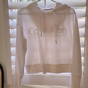Calvin Klein white jacket sweatshirt hoodie size small